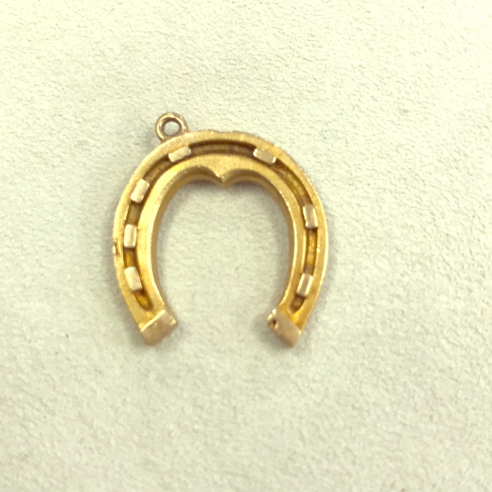 9k Yellow Gold Horseshoe Pendant/Charm